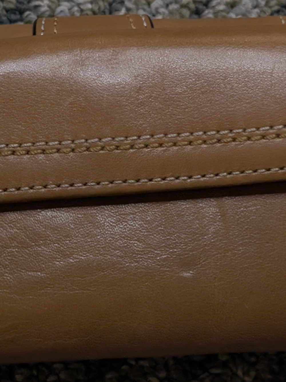 Coach Tan Leather Buckle Wristlet Clutch with Silver Hardware - Picture 4 of 7